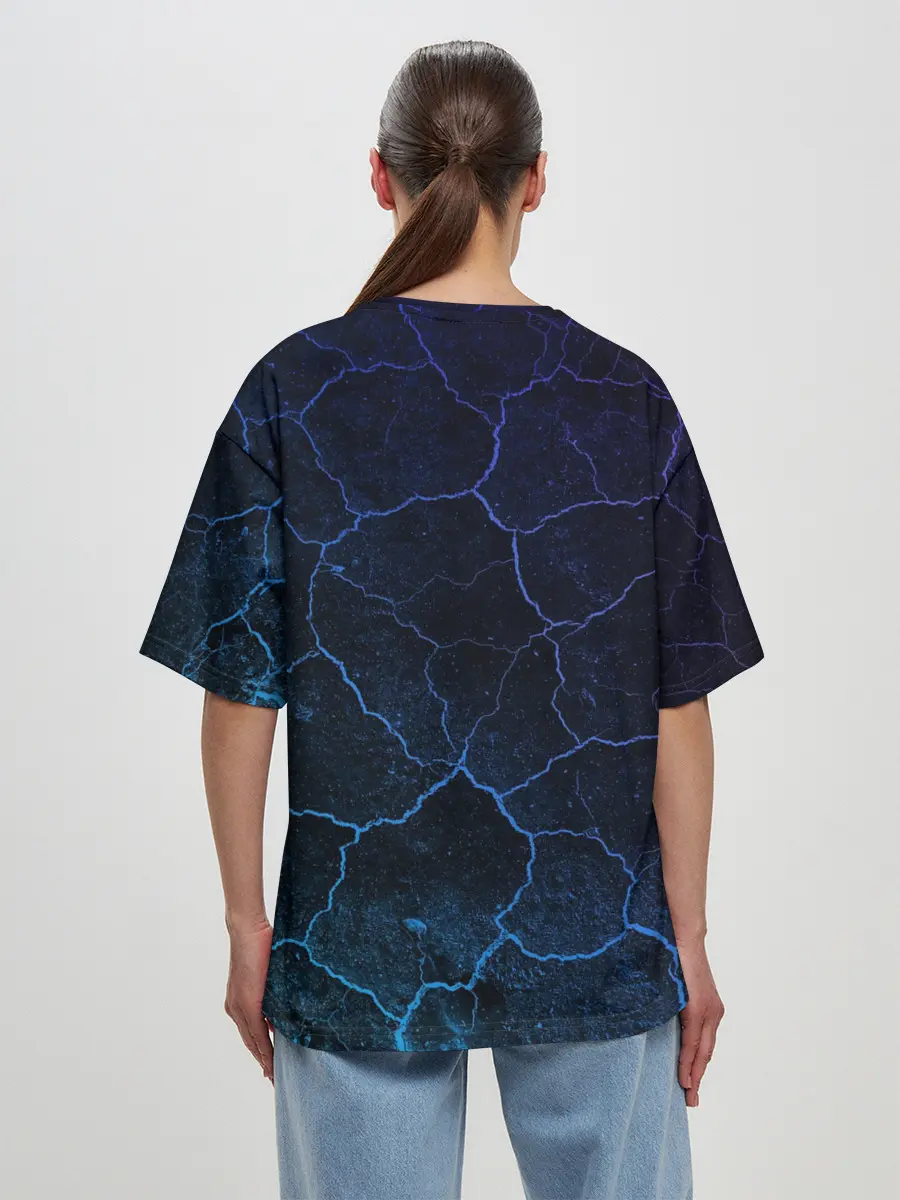 Женская футболка оверсайз / НЕОНОВЫЕ ТРЕЩИНЫ | NEON CRACKS