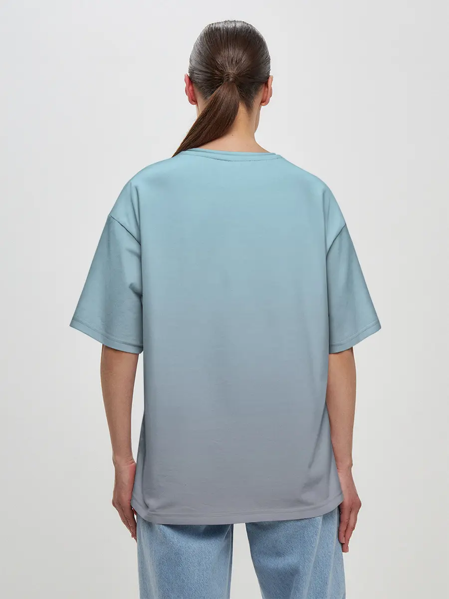 Женская футболка оверсайз / кот с мороженкой