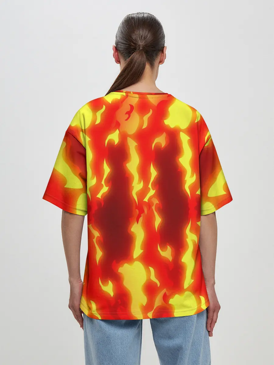 Женская футболка оверсайз / Ты горишь как огонь