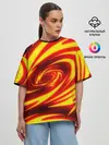 Женская футболка оверсайз / ОГНЕННЫЕ ВОЛНЫ | FIRE STRIPES