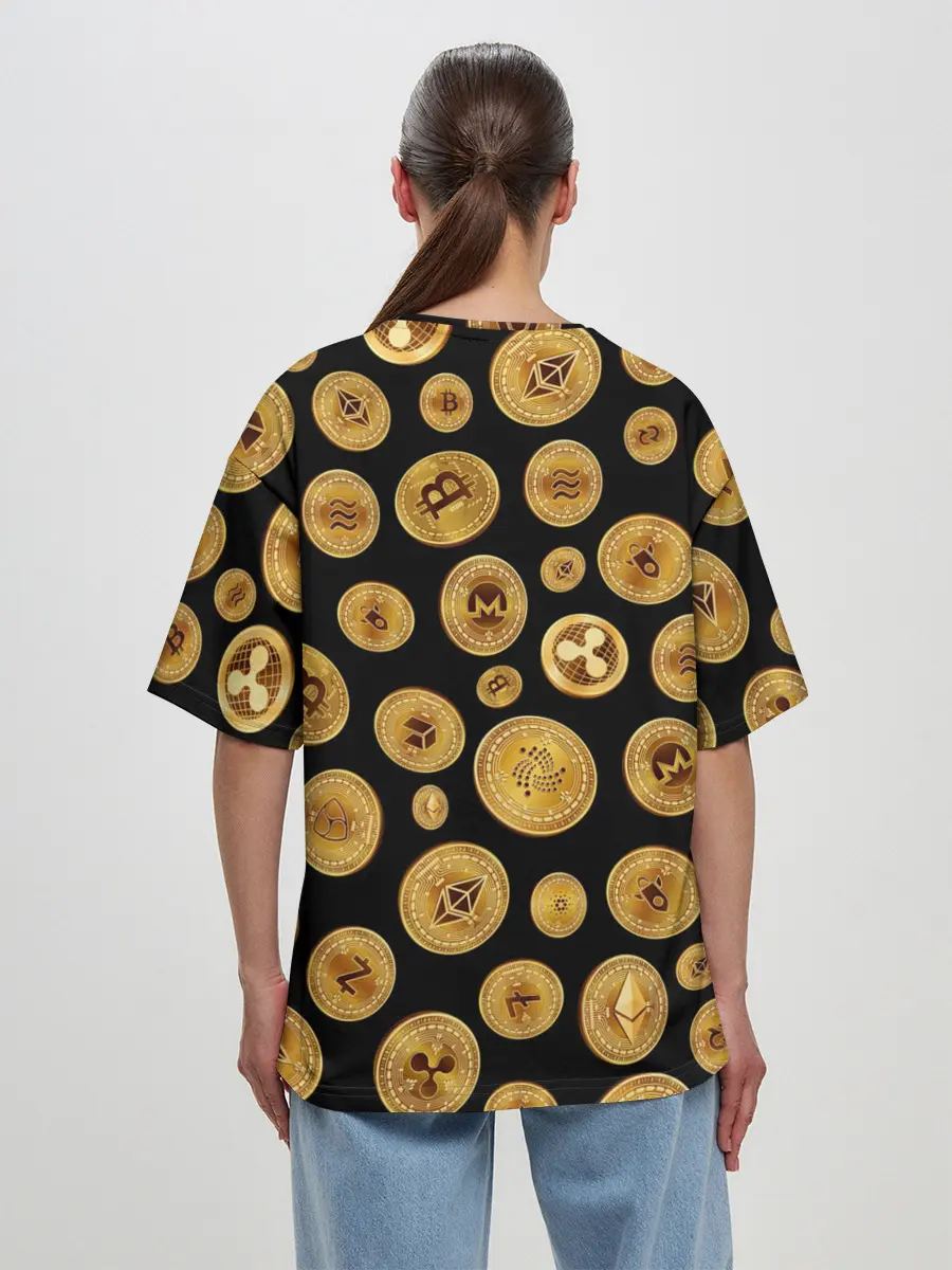 Женская футболка оверсайз / CRYPTOCURRENCY | КРИПТОВАЛЮТА