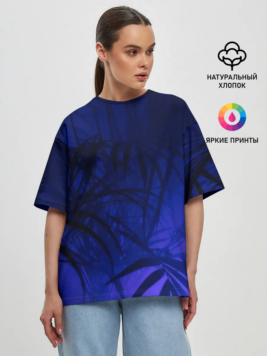 Женская футболка оверсайз / Тихие джунгли