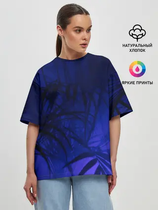 Женская футболка оверсайз / Тихие джунгли