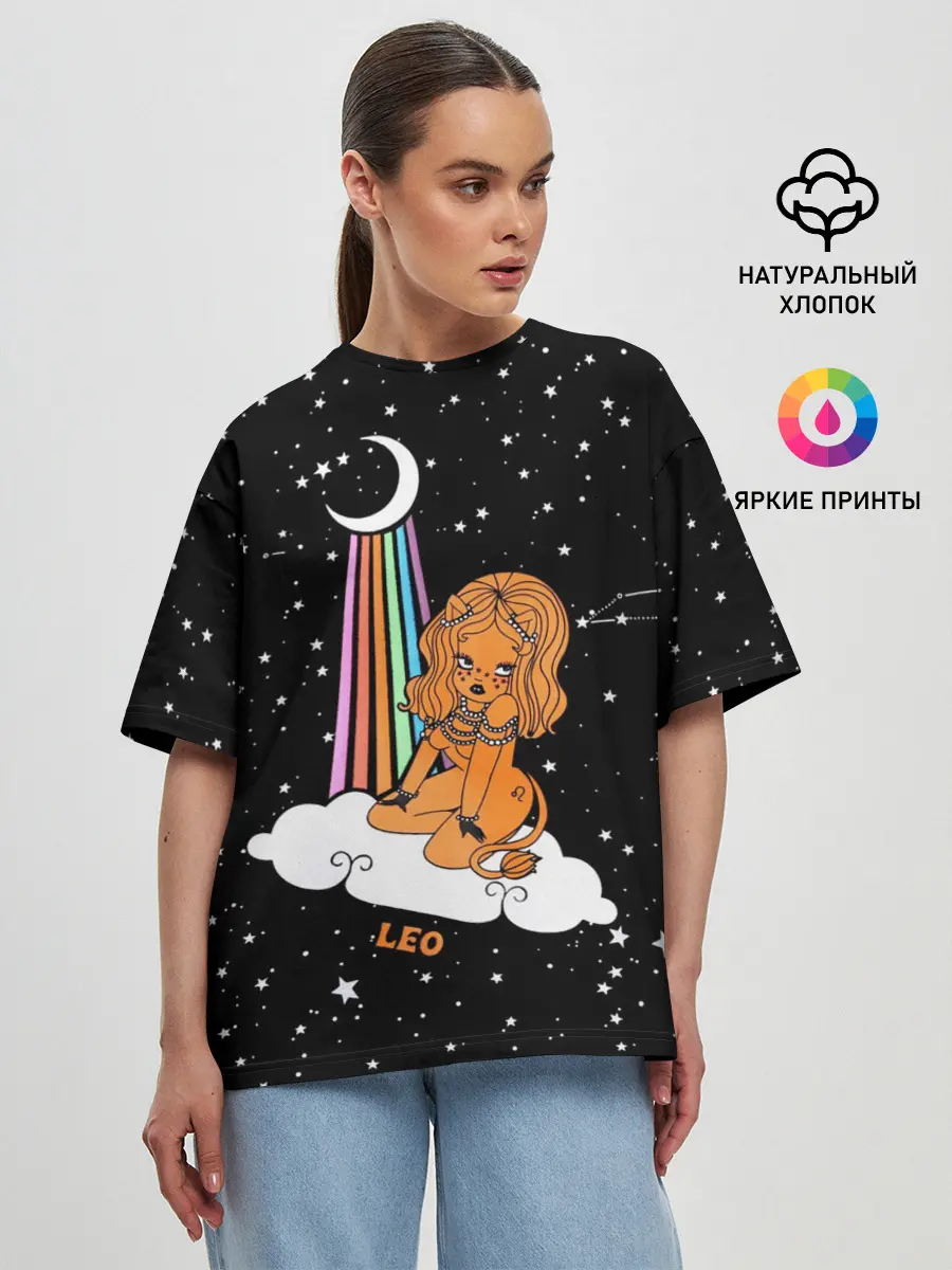 Женская футболка оверсайз / Львица