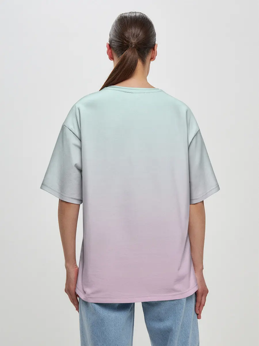 Женская футболка оверсайз / акварельные бабочки