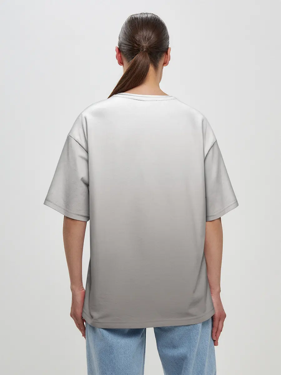 Женская футболка оверсайз / французский бульдог сердечко