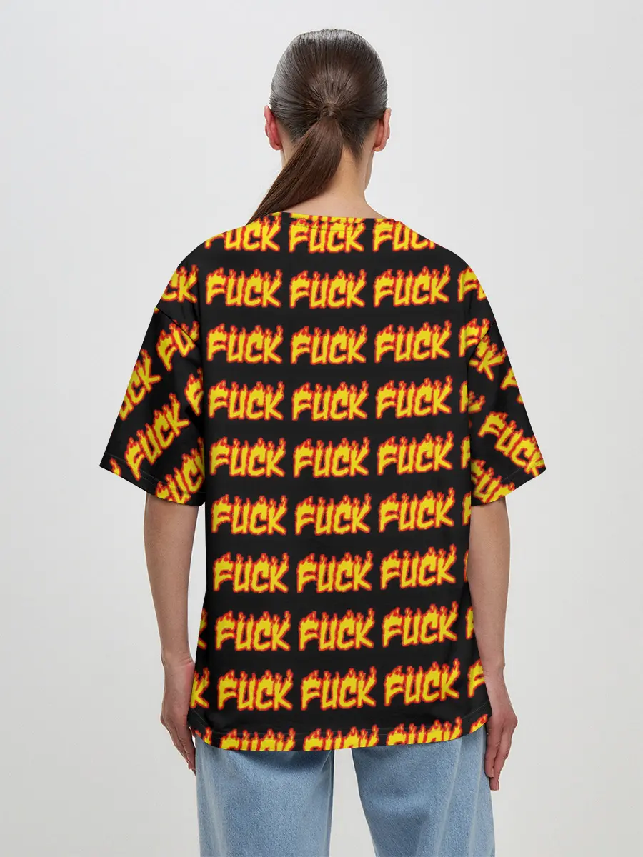 Женская футболка оверсайз / Fuck
