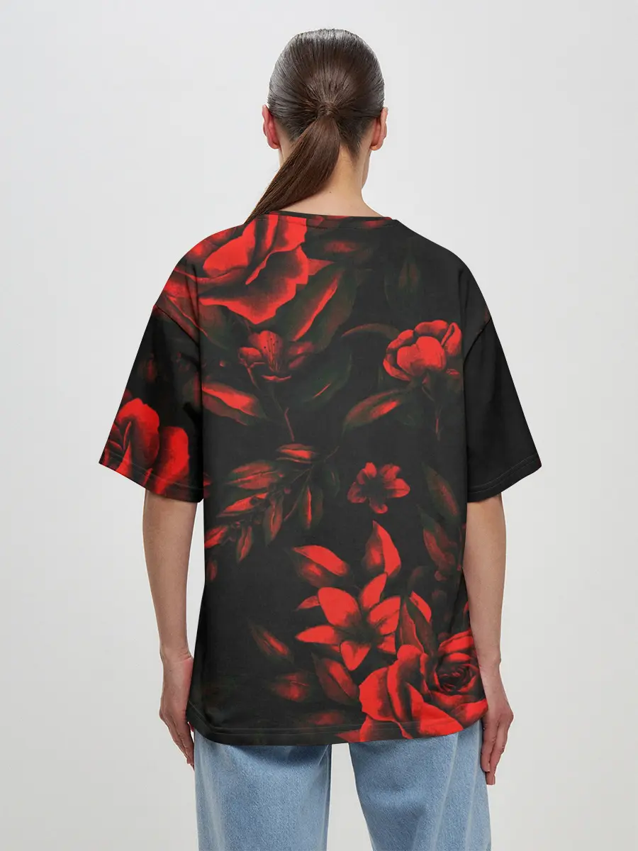 Женская футболка оверсайз / ROSES | РОЗЫ