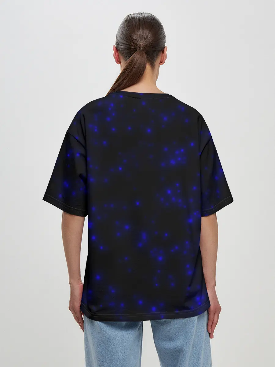 Женская футболка оверсайз / Неоновые бабочки