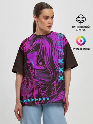 Женская футболка оверсайз / Киберпанк