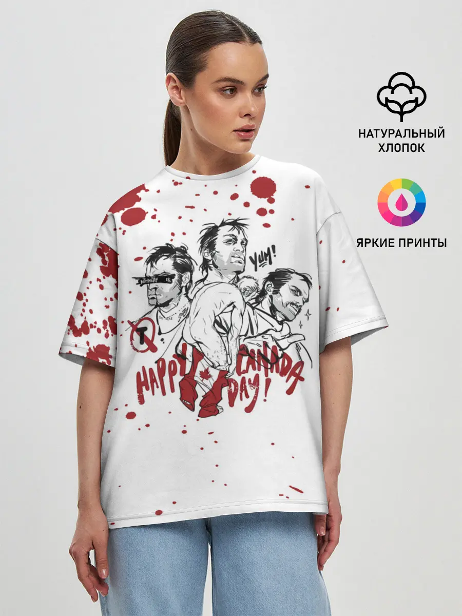 Женская футболка оверсайз / HAPPY CANADA DAY