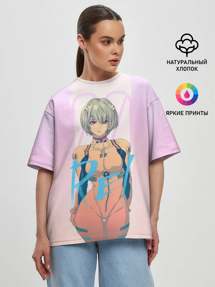 Женская футболка оверсайз / Rei Ayanami