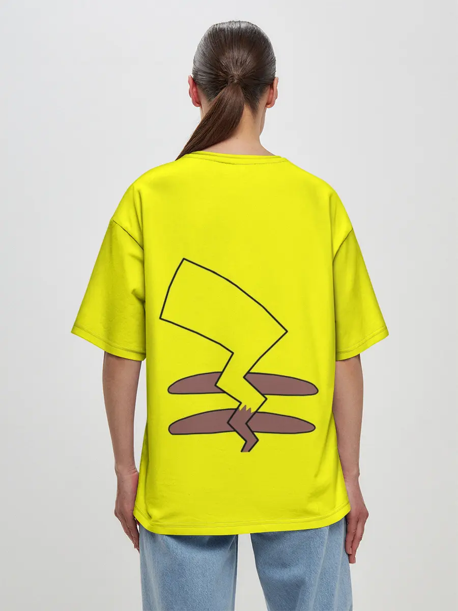 Женская футболка оверсайз / Пикачу с хвостом