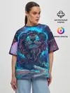 Женская футболка оверсайз / Galaxy Lion