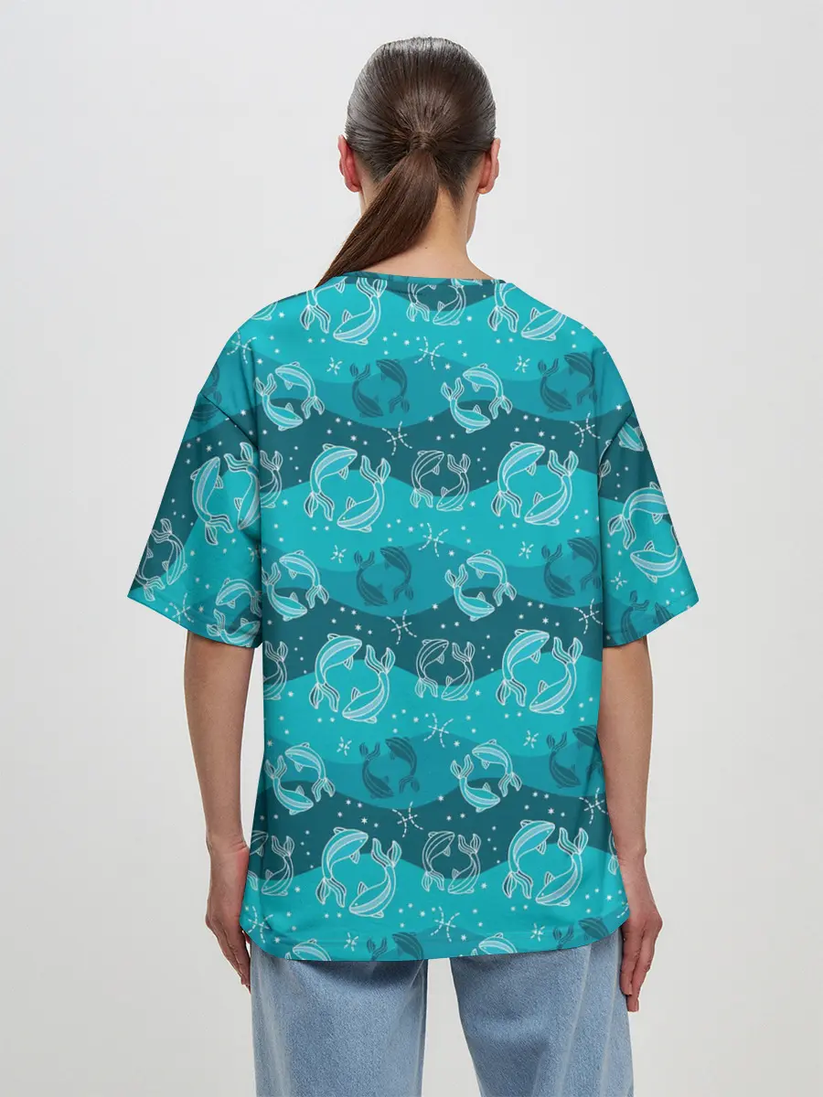 Женская футболка оверсайз / Рыбы