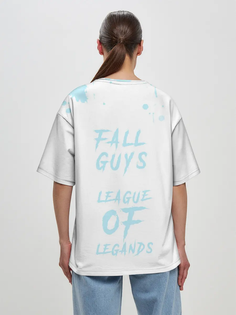 Женская футболка оверсайз / Fall guys x league of legands