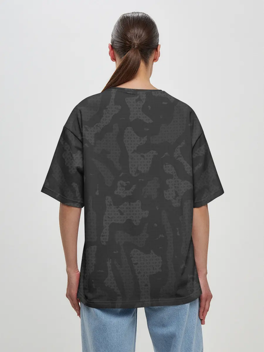 Женская футболка оверсайз / Камуфляж для рыбака