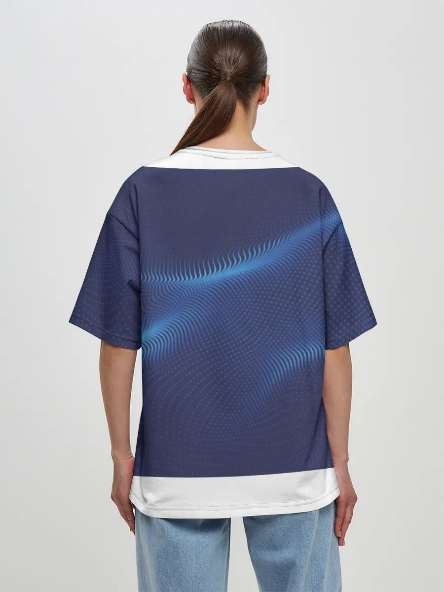 Женская футболка оверсайз / 3D волна