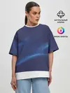 Женская футболка оверсайз / 3D волна