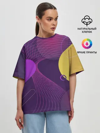Женская футболка оверсайз / ГЕОМЕТРИЧЕСКИЕ ЛИНИИ