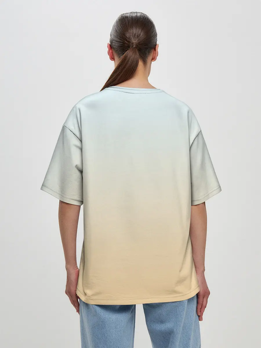 Женская футболка оверсайз / акварельный ангелок