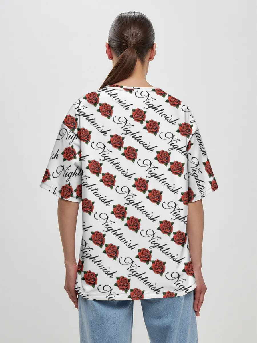 Женская футболка оверсайз / Nightwish Roses / Найтвиш
