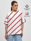 Женская футболка оверсайз / Полосы красные на белом