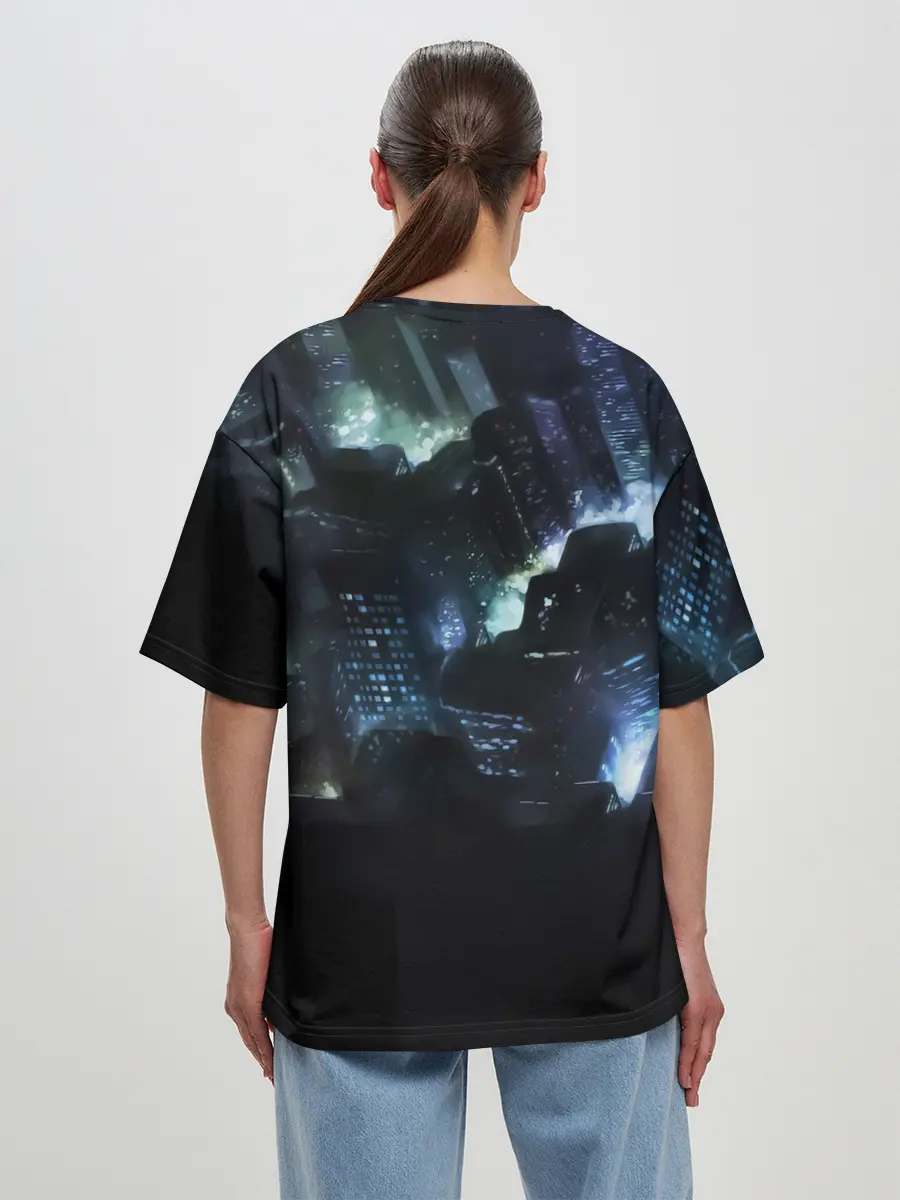 Женская футболка оверсайз / Токийский гуль ночной город