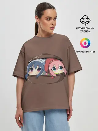 Женская футболка оверсайз / Рин и Надэсико