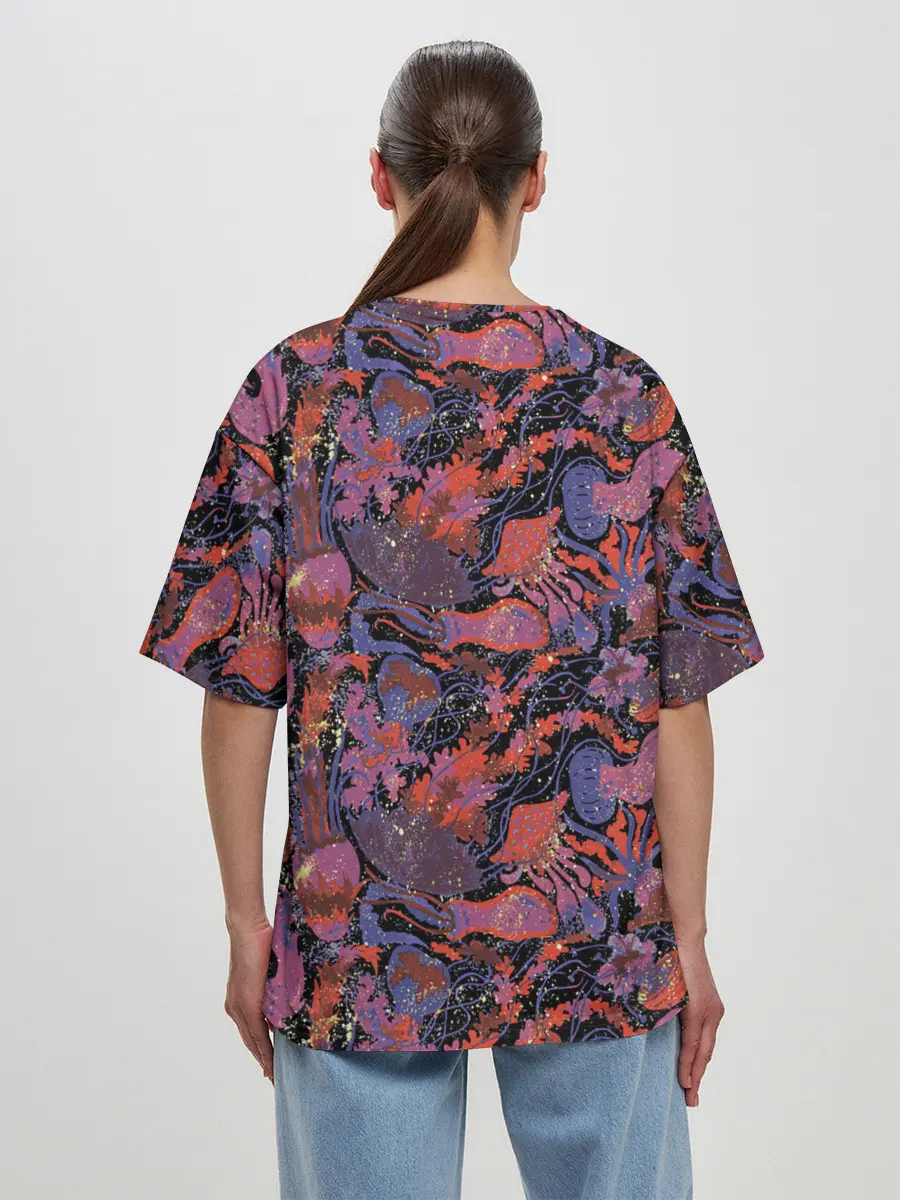 Женская футболка оверсайз / Медузы