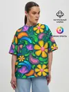 Женская футболка оверсайз / ЯРКИЕ ЦВЕТЫ