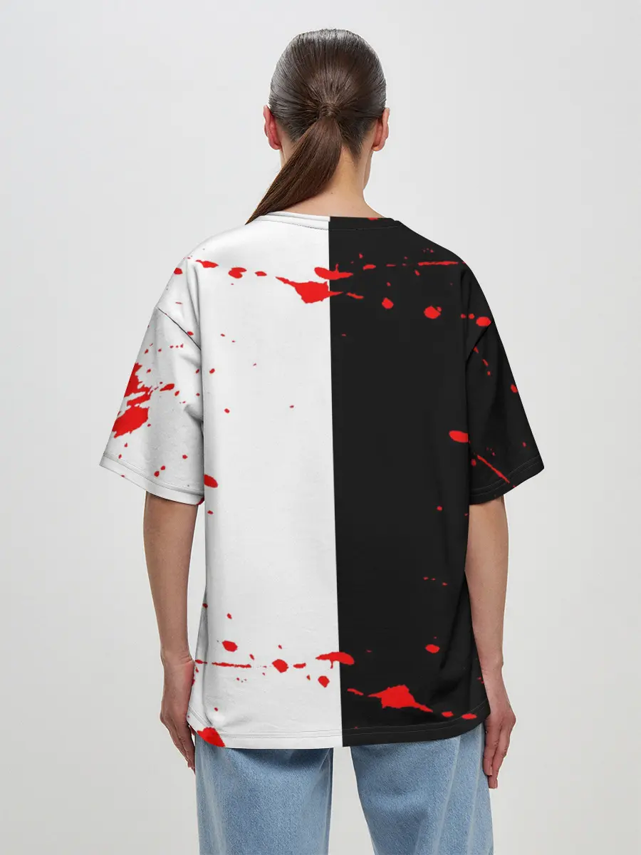 Женская футболка оверсайз / monokuma с молотком