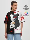 Женская футболка оверсайз / monokuma с молотком