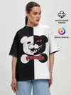 Женская футболка оверсайз / MONOKUMA / МОНОКУМА GLITCH