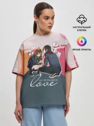 Женская футболка оверсайз / Хори-сан и Миямура-кун