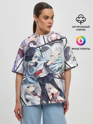 Женская футболка оверсайз / Kantai Collection: Hibiki