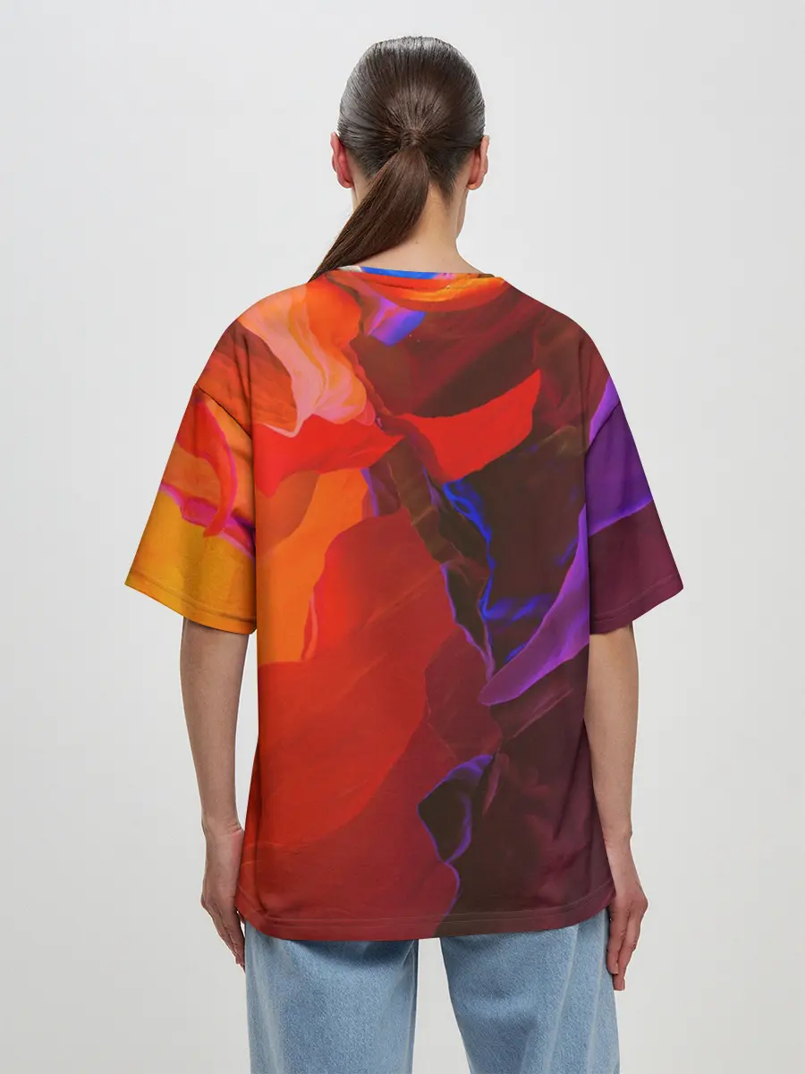 Женская футболка оверсайз / Горная абстракция
