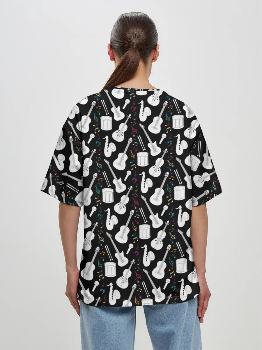 Женская футболка оверсайз / Музыкальные Инструменты