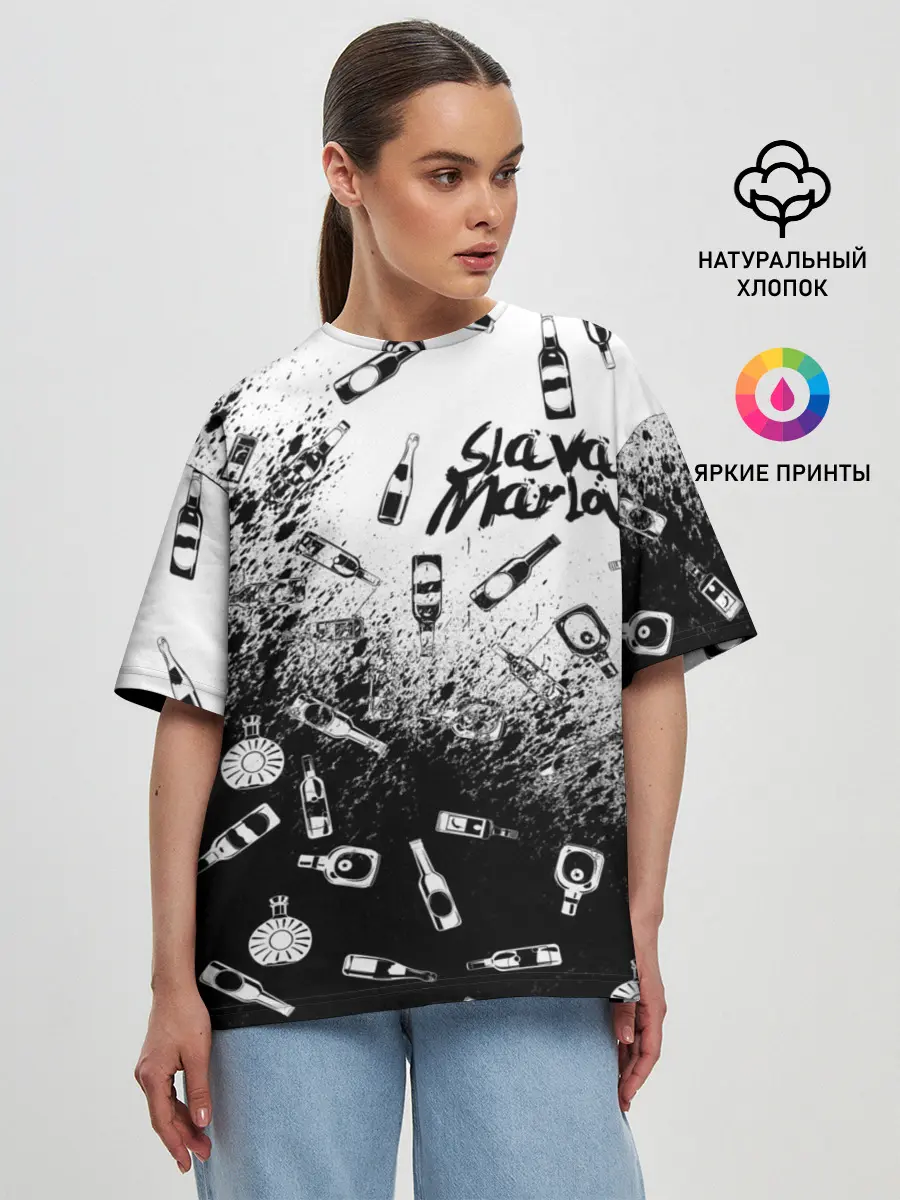 Женская футболка оверсайз / SLAVA MARLOW