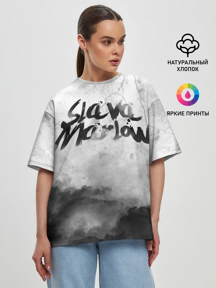 Женская футболка оверсайз / SLAVA MARLOW