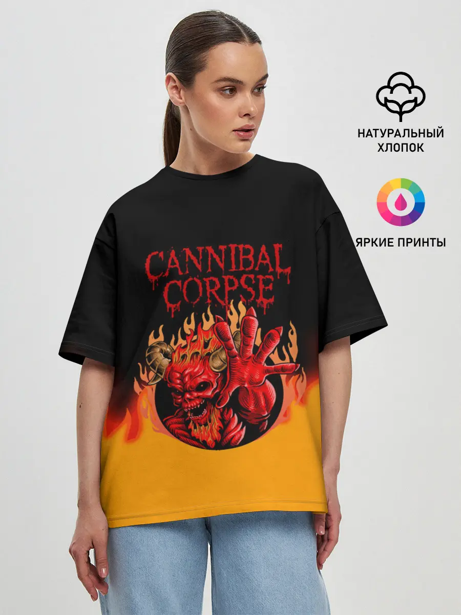 Женская футболка оверсайз / Cannibal Corpse | Труп Каннибала