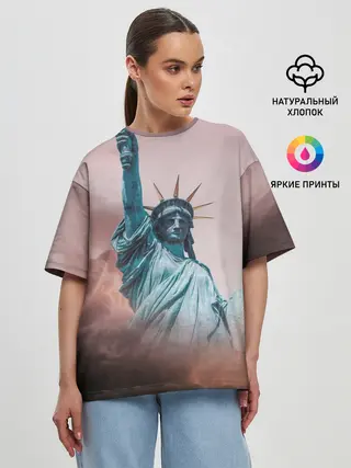 Женская футболка оверсайз / Статуя свободы