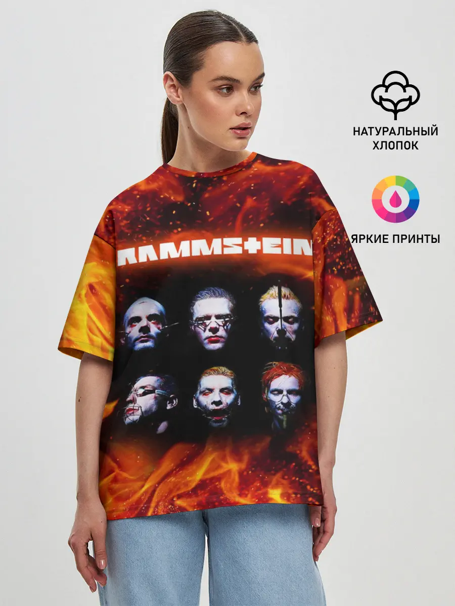 Женская футболка оверсайз / RAMMSTEIN