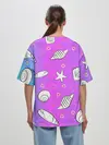Женская футболка оверсайз / Ракушки с градиентом