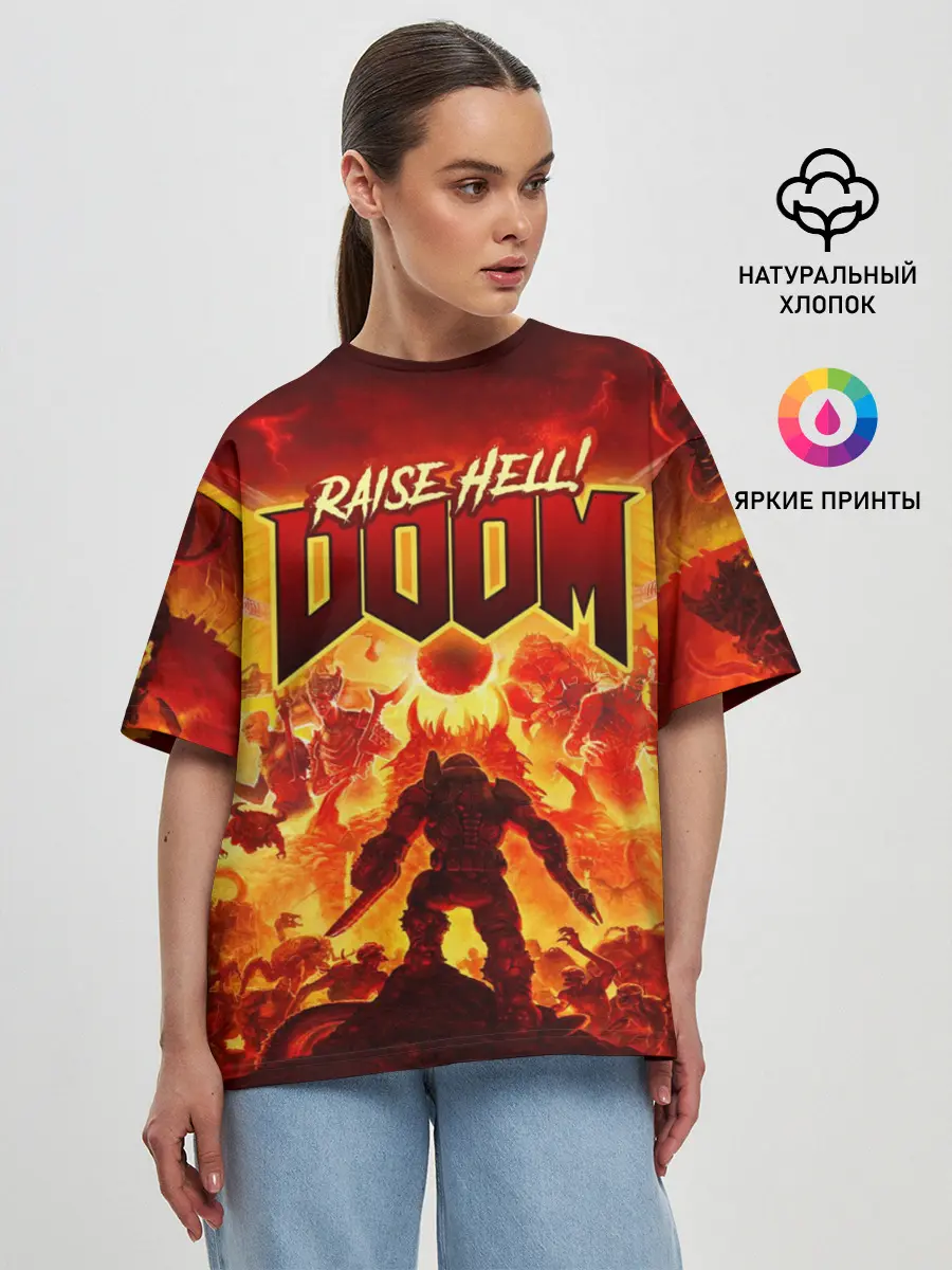Женская футболка оверсайз / DOOM
