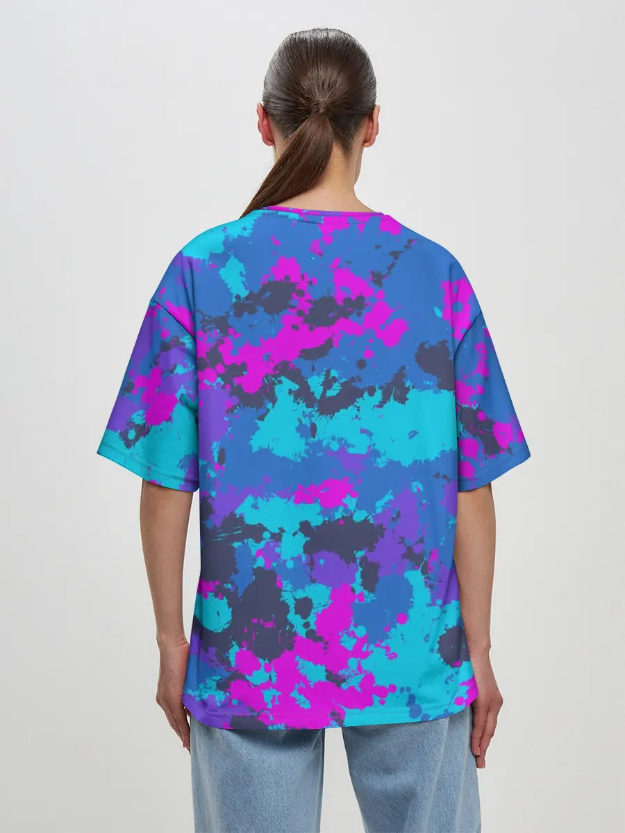 Женская футболка оверсайз / Неоновые краски