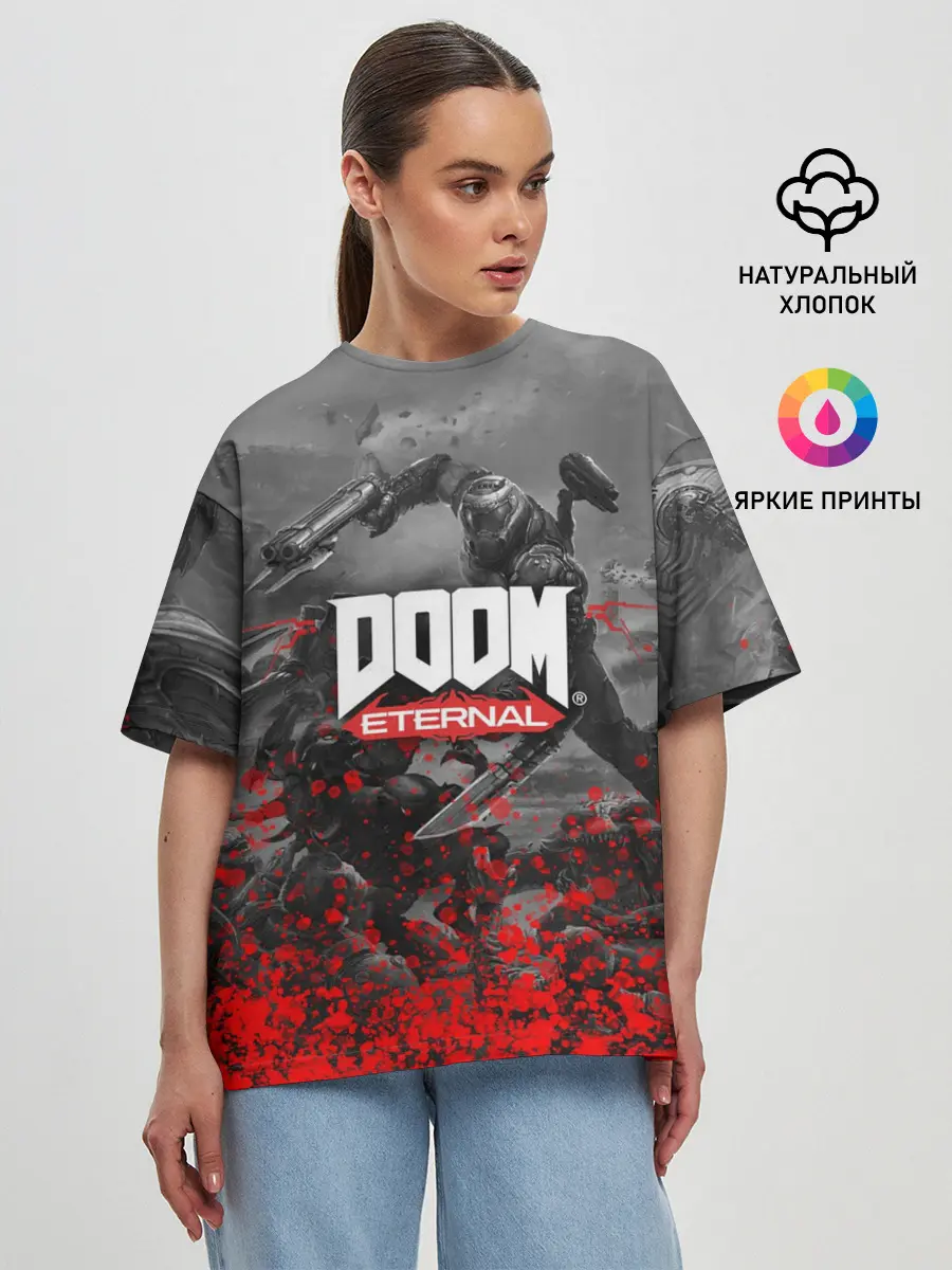 Женская футболка оверсайз / DOOM