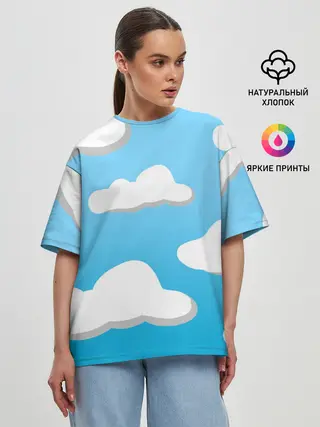 Женская футболка оверсайз / Небо