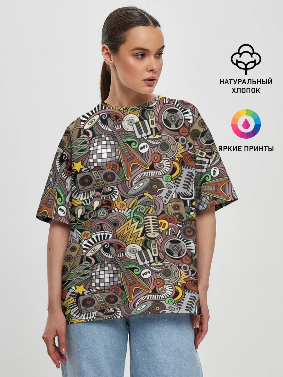 Женская футболка оверсайз / Музыка