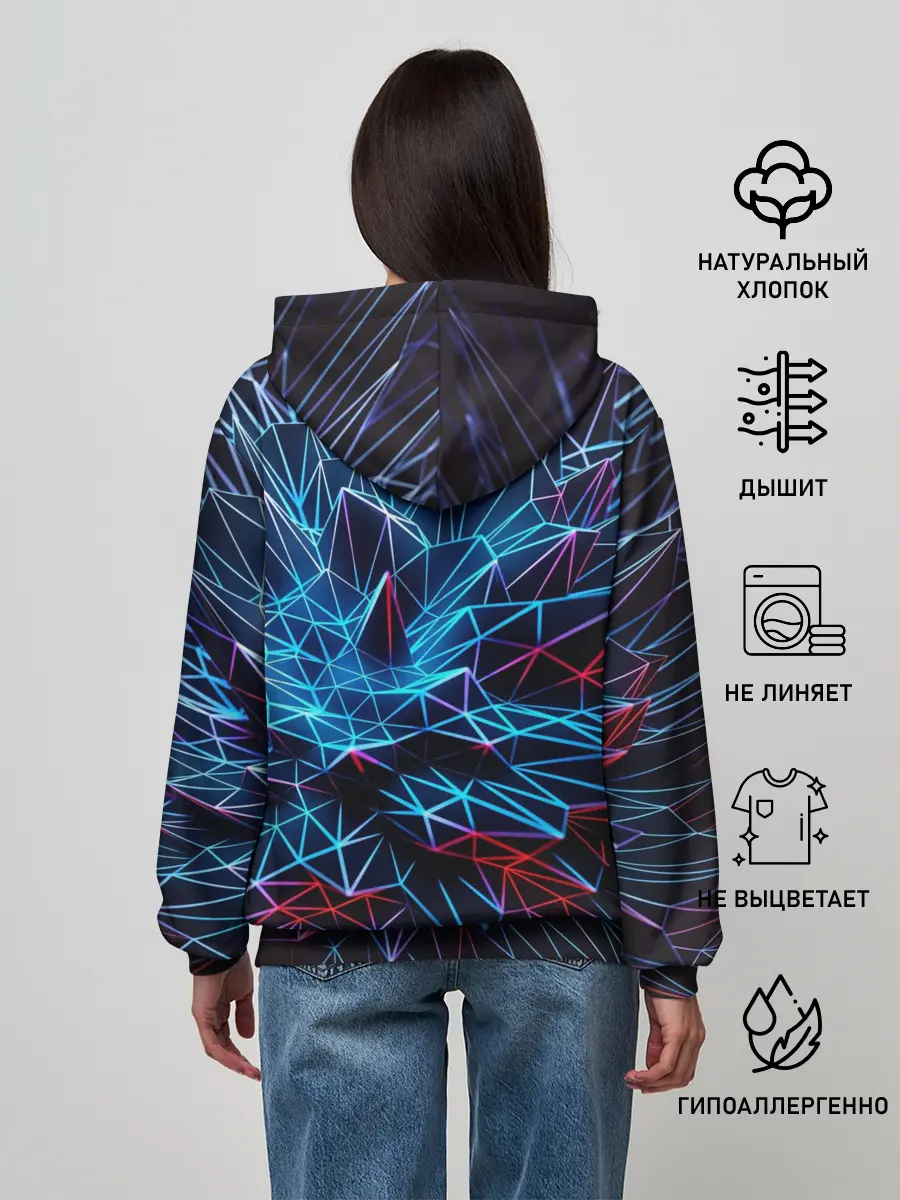 Женское худи / Синяя абстракция